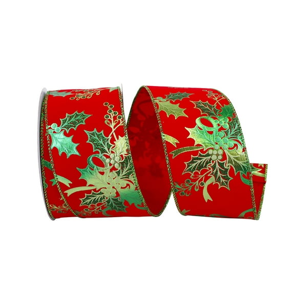 Reliant Ribbon - 93656W-985-40F, Ribbon, Red/green, 2-1/2 Inch, 10 Yards
