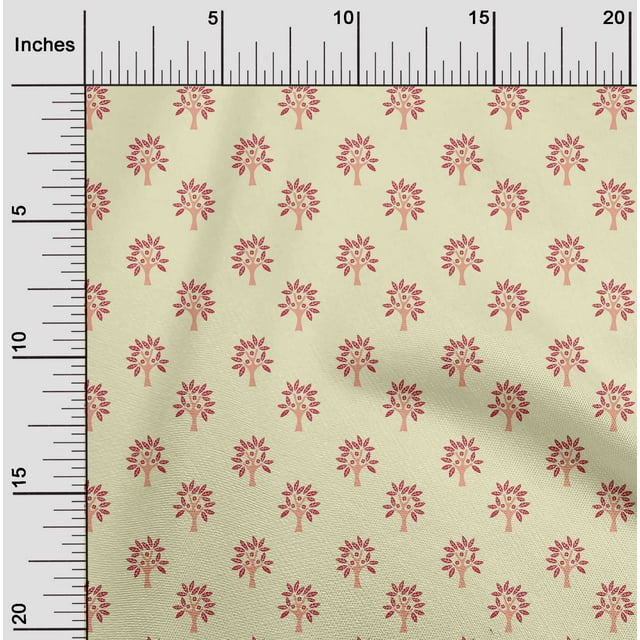 oneOone Cotton Flex Fabric Floral & Flying Swan Block Print Sewing Fabric BTY 40 Inch Wide