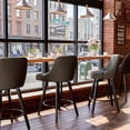 thumbnail image 5 of Betisef Swivel Bar Stools Set of 1, Counter Height Bar Stools with Back, Linen Fabric Upholstered Kitchen Island Stools, 360° Swivel, Rubberwood Legs, Thick Cushion Seat, for Dining Room Gray, 5 of 11