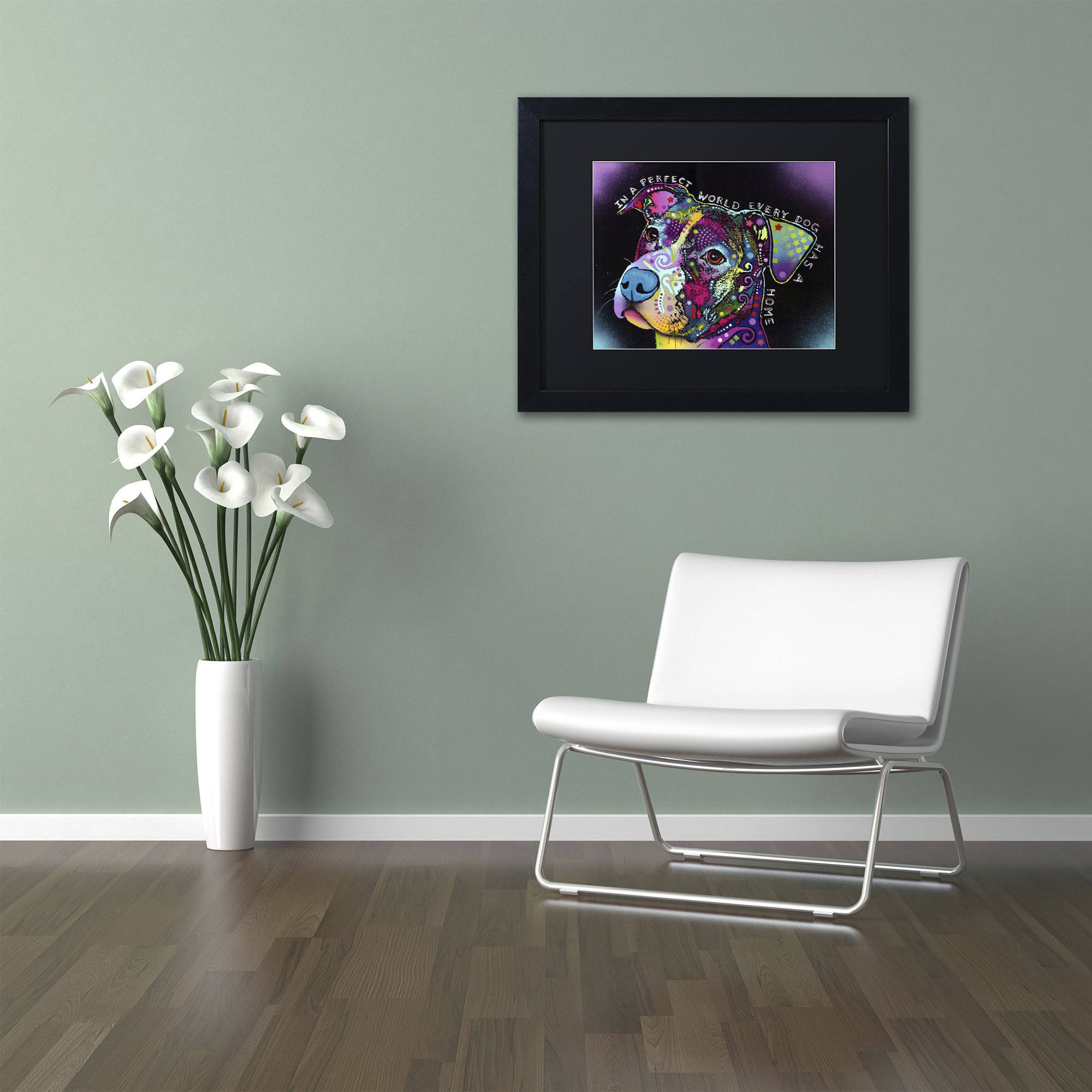 Trademark Fine Art "In a Perfect World" Canvas Art by Dean Russo, Black Matte, Black Frame