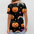 thumbnail image 5 of MLQIDK Halloween Print Scrubs for Women Plus Size Spooky Season Scrub Shirts V Neck Short Sleeve Funny Pumpkin Ghost Bat Printed Nurse Uniforms Halloween Fun Workwear Multicolor 5XL, 5 of 5