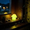 thumbnail image 5 of Diceymbol Mini Glow in The Dark Mushroom Figurines 3 Pcs Flocked Resin Fairy Garden Decor 1 Inch, 5 of 7