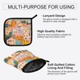 thumbnail image 3 of Yayeee Oven Mitts and Pot Holder Set of 4 Heat Resistant Kitchen Gloves Baking Hot Pad, Orange Cityscape Painting, 3 of 5