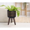 thumbnail image 6 of 8 Inch Planter Pot with Stand, Mid-Century Tall Plant Pot with Legs for Indoor Plants, Small, /Black, 88-G-A-6, 6 of 12