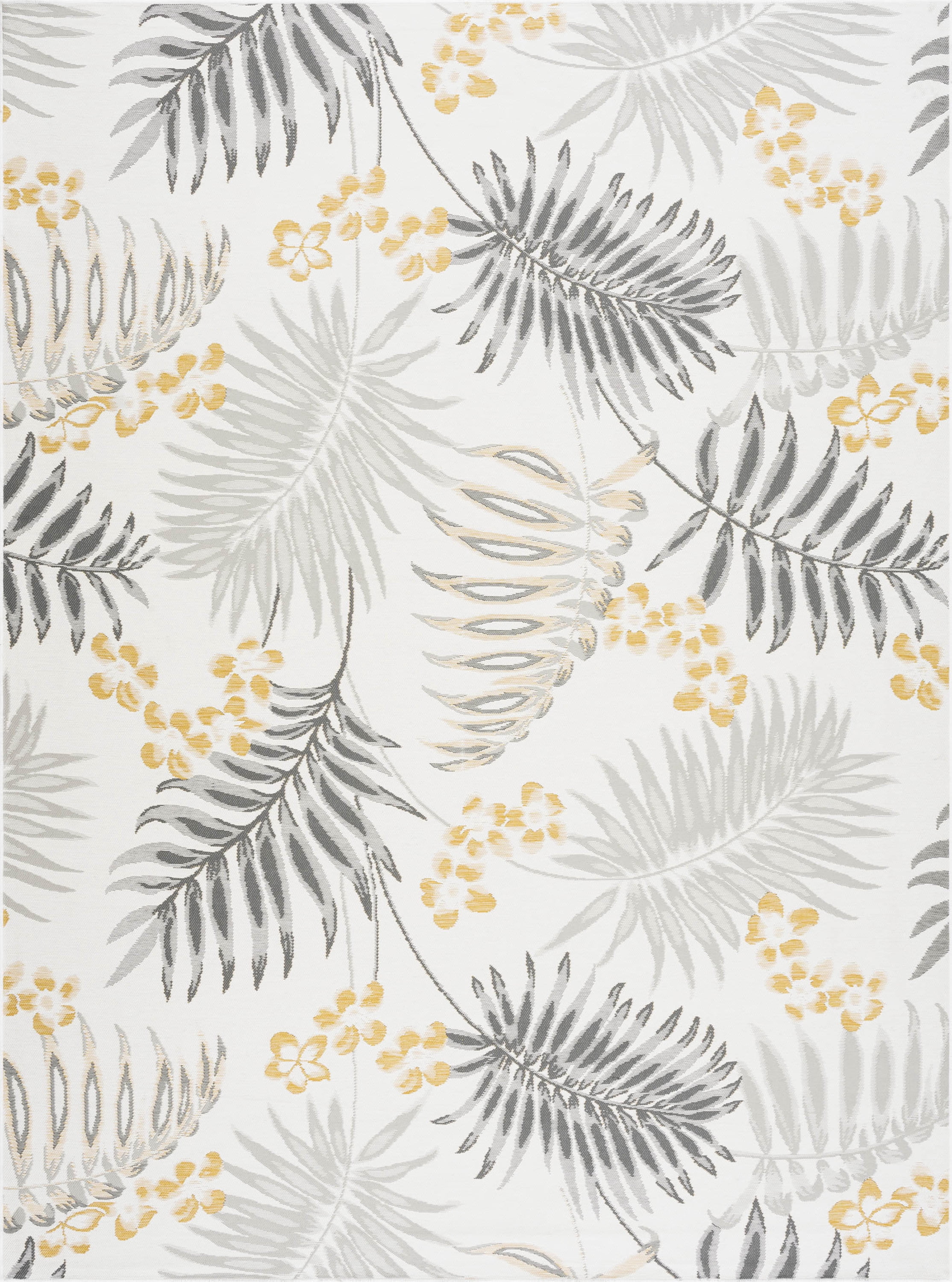 8x10 Water Resistant, Large Indoor Outdoor Rugs for Patios, Front Door Entry, Entryway, Deck, Porch, Balcony | Outside Area Rug for Patio | Cream, Floral | Size: 7'11'' x 10'3''