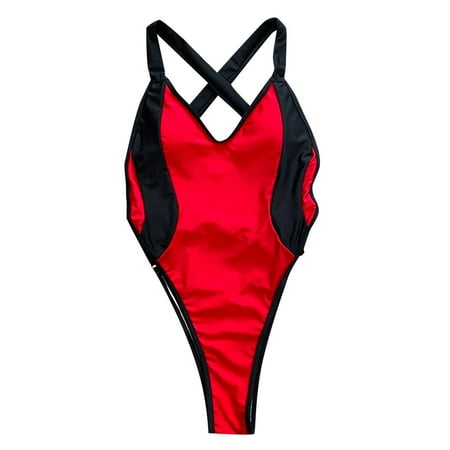 ANINEO Swimsuits For Women Sexy Monokini 1 Piece Bathing Suits Backless Swimwear Semi Thong Bikini Lovely Hawaii Summer Tropical Brazilian Beachwear