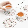 thumbnail image 4 of Leather Coasters with Heat-resistant for Drinks, Cartoon Cute Hamster Greens -标题2 Hexagon, 4 of 5