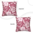 thumbnail image 3 of Square Throw Pillow Covers with Core, Hand Painted Pink Roses Pillows for Sofa Beds, 18"x18", 3 of 9
