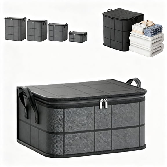Spacious Moving Storage Bin, Foldable Moving Storage Bins with Lids, Large Capacity Zippered Blanket Bags for Clothes Bedding