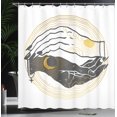 thumbnail image 4 of Ambesonne Magic Moon Shower Curtain, Moon and Sun Hands Art, 69"Wx84"L, Mustard and Taupe Grey, 4 of 5