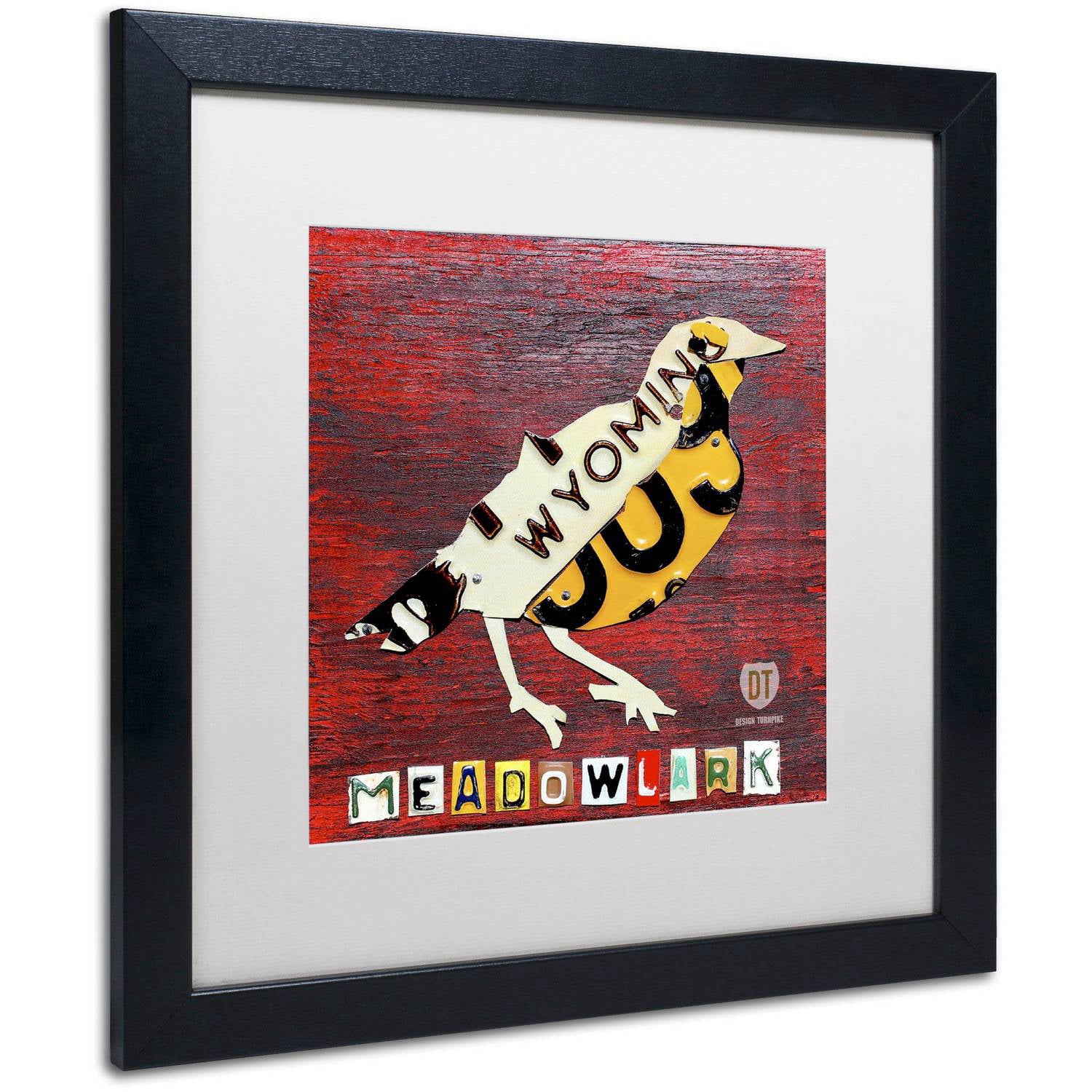 Trademark Fine Art 'Wyoming Meadowlark' Canvas Art by Design Turnpike, White Matte, Black Frame