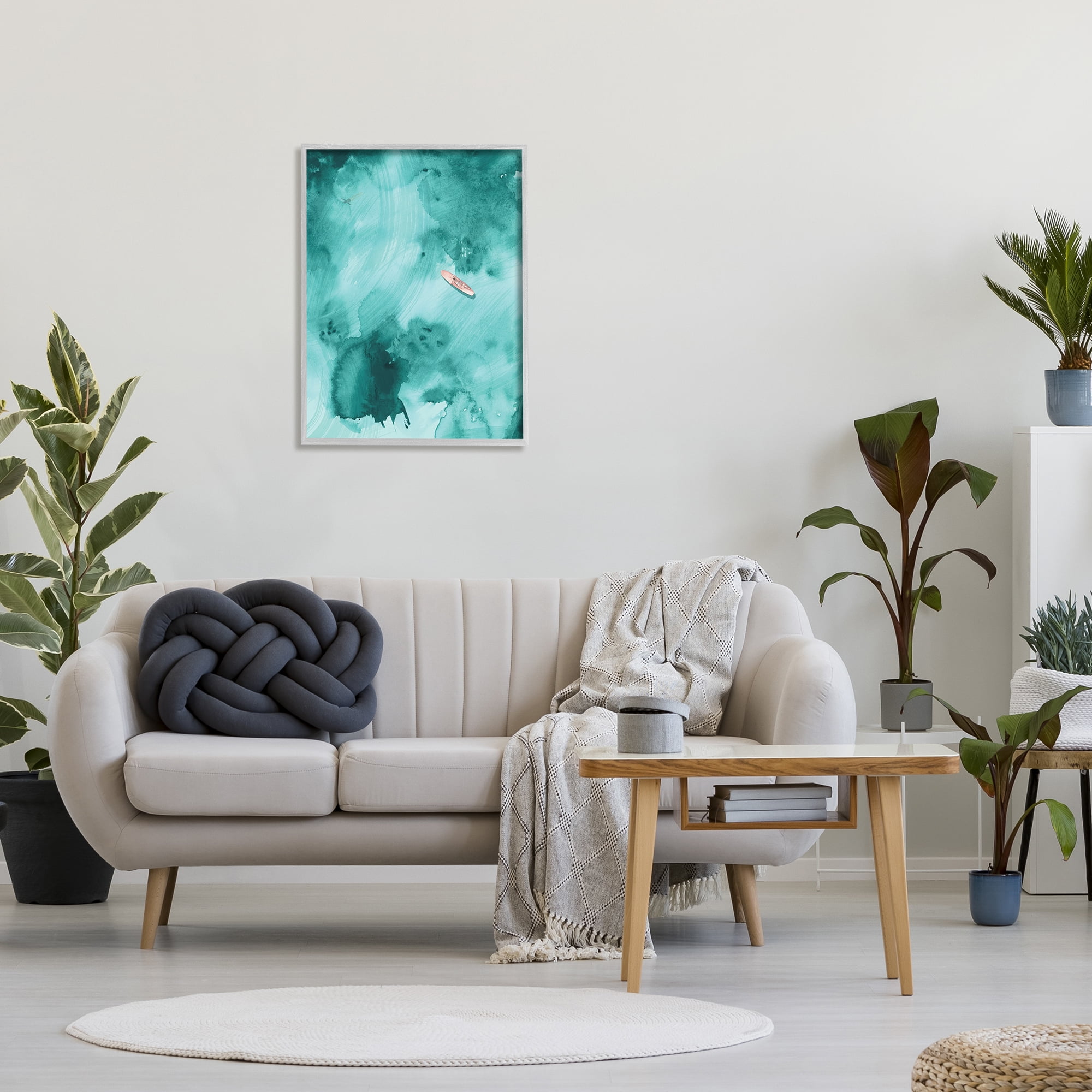 Stupell Industries Surfer Floating On Abstract Green Blue Water, 24 x 30, Designed by Jennifer Paxton Parker