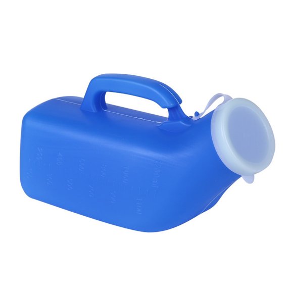 Shiogb Urinal for Men 1200ml, 1000 ml Ma le Urinal With Cap Reusable Plastic Men Elderly Uri nal Accessories for Home, Storage Bag, (1X Urinal Male 1200ml)