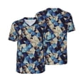 thumbnail image 6 of Rocae Abstract Blue Squares for Breathable Men's Baseball T-Shirt Fashionable Casual Baseball Jersey, Moisture-wicking Sportswear, 6 of 9