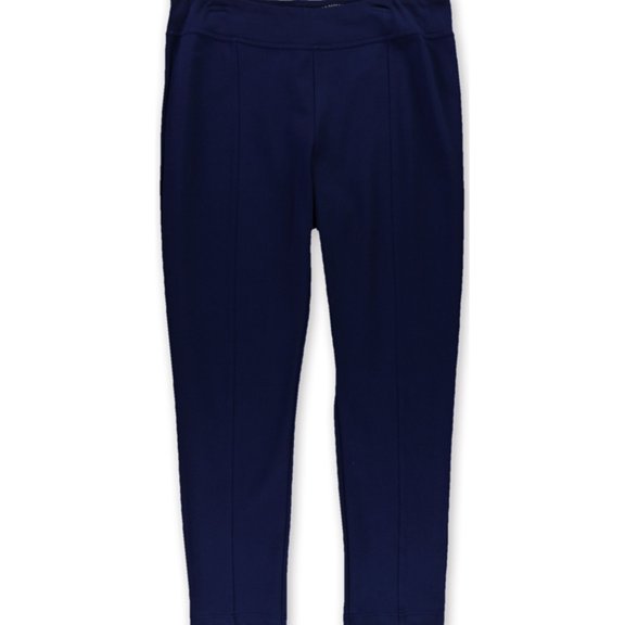 G.H. Bass & Co. Womens Stretch Compression Athletic Pants, Blue, 10