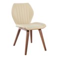 thumbnail image 3 of Ontario Cream Faux Leather and Walnut Wood Dining Chairs - Set of 2, 3 of 3