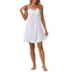 thumbnail image 2 of INSPIRAR CHIC Lencería de Día de la Madre para Mujeres, Camisón Sin Mangas con Volantes, Suave, Escote en V, Ropa de Casa, M Blanca, 2 of 6