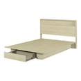 thumbnail image 2 of South Shore Fusion Full/Queen Platform Bed and Headboard with Storage Shelf Set, in Bleached Oak, 2 of 13