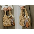 thumbnail image 7 of Kukuzhu New Straw Bag Cotton Thread Woven Bag Portable Net Bag Casual Bucket Handbag Summer Beach Purse for Women/Girls, 7 of 7