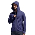 thumbnail image 2 of JoveMarine Men and Women UPF 50+ Sun Protection - Lightweight Fishing Shirts for Men Long Sleeve Zip Up Hoodie Couple Skin Sun Protection Breathable Water Resistant Workwear,Dark Blue L, 2 of 7