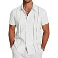 thumbnail image 4 of Men's Cuba Guayabera Exquisite Hollow Embroidered Button Front Shirt, Short Sleeve Button Down Shirts for Men, 4 of 7