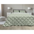 thumbnail image 1 of Animal Comforter & Sham Bedding Set, Little Bugs Beetles Ants Dark Silhouettes on Pale Abstract Backdrop, 3 pcs Duvet Set Microfiber Filling Quilt, 5 Sizes, Sage Green Army Green, by Ambesonne, 1 of 4
