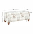 thumbnail image 6 of Linon Carmen Upholstered Storage Ottoman, Beige Ocean Seashell, 6 of 12
