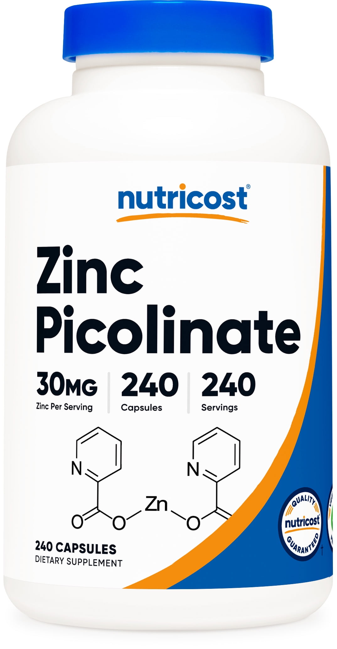 Nutricost Zinc Picolinate 30mg, 240 Capsules Gluten Free and NonGMO