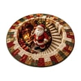 thumbnail image 2 of 3D Christmas Rugs - Optical Illusions Christmas Round Rug, 24 Inch, Decorative Santa Printed Area Mat for Indoor Outdoor Xmas Decor, 2 of 9