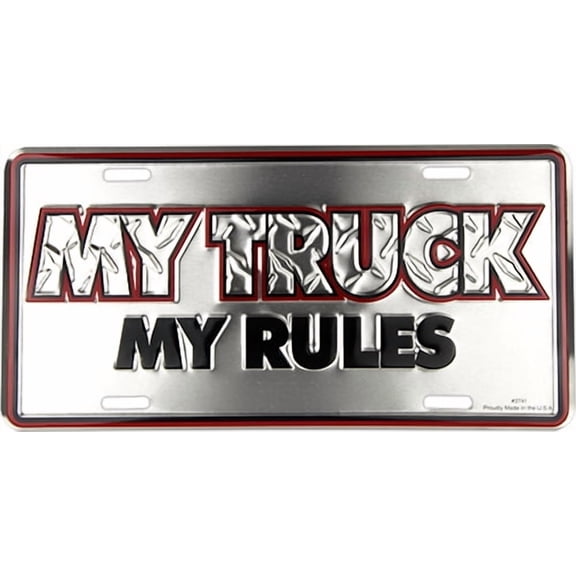 Hangtime My Truck My Rules 6x12 License Plate
