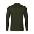 thumbnail image 4 of DDAPJ pyju Waffle Henley Shirts for Men Fashion Crewneck Pullover Tops Raglan Long Sleeve Casual 4 Button T-shirts Quick Dry Collarless Golf Shirt Army Green L, 4 of 7