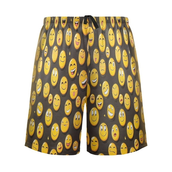 Relaxed fit printed pajama bottoms, sizes S to XXL Emoji