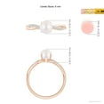 thumbnail image 5 of ANGARA Japanese Akoya Cultured Pearl Twist Shank Ring with Diamonds in 14K Rose Gold for Women | June Birthstone, Birthday, Anniversary, Jewelry Gift for Women | Pearl Ring, 5 of 8