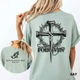 thumbnail image 3 of "Forgiven" Christian T-Shirt with Cross Nails and Isaiah 53:5, Bible Verse Faith Graphic Tee., 3 of 7