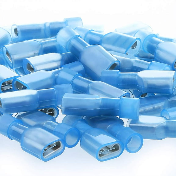 AIRIC Female Spade Connectors 16-14 Gauge 100PCS Nylon Fully Insulated Wire Quick Disconnects Terminal Blue