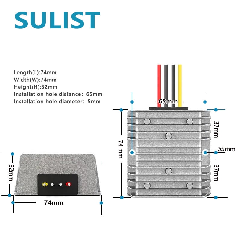 9-35V to 12.6V 5A 12V Lithium Battery Charger Dual Battery System Boost Step-down DC Lead Acid Battery Charger