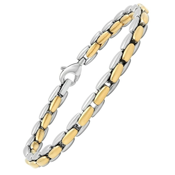 Brilliance Fine Jewelry Two-Tone Stainless Steel H-Link Bracelet, 9 inches