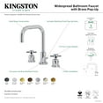 thumbnail image 7 of Kingston Brass FSC8930DX Concord Two-Handle 3-Hole Deck Mount Widespread Bathroom Faucet with Brass Pop-Up in Matte Black, 7 of 7