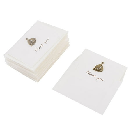 Greeting Card Gift Set - Birthday Paper Sailboat Pattern Invitation Gift Greeting Cards Envelopes 10 Sets