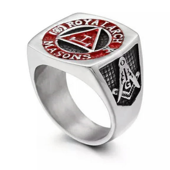 K-KED Royal Arch Masons Retro Ring Men Stainless Steel Vintage Masonic Ring Biker Punk-8