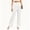 White, variant on Women's Wide Leg Pants Elastic High Waisted Waffle Knit Work Palazzo Pants Business Casual Trousers with Pockets M