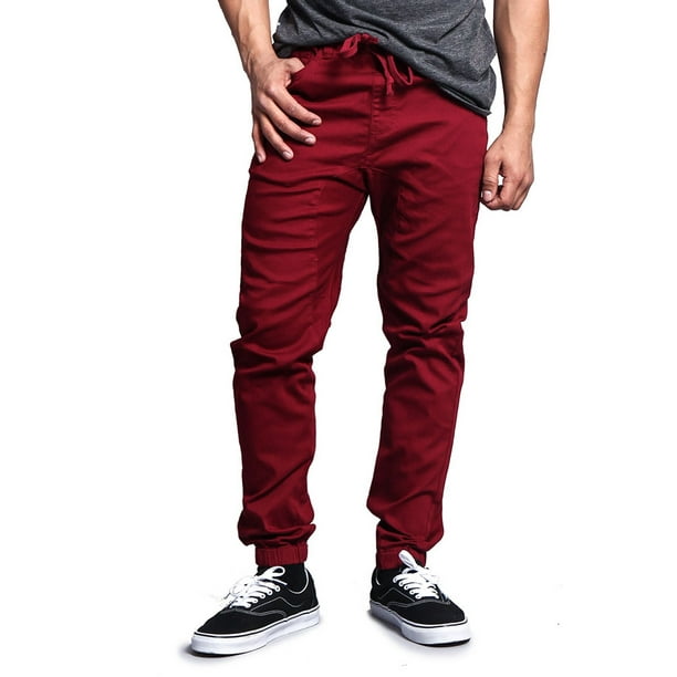 G-Style USA - Victorious Men's Drop Crotch Jogger Twill Pants - Burgundy - 3X-Large - Walmart
