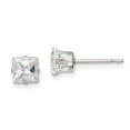 thumbnail image 6 of 925 Sterling Silver 5mm Square CZ 4 Prong Stud Earrings, 6 of 6