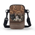 thumbnail image 2 of HELLHERO 2 Layers Polyester Cross Body Purse Unisex 4.33"x1.97"x7.09" Cat and Daisy Pattern Design, 2 of 7