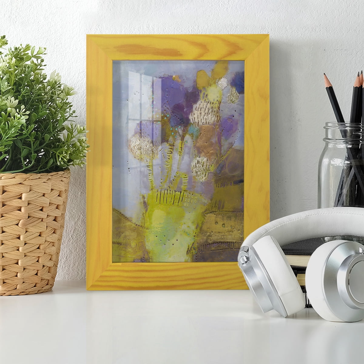 Blumen II -Framed Print w/glass-Sunflower Yellow