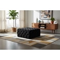 thumbnail image 2 of Meridian Furniture Ariel Button Tufted Black Velvet Ottoman and Bench, 2 of 4
