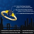 thumbnail image 2 of Gem Stone King 18K Yellow Gold Plated Silver Blue Sapphire and Yellow Sapphire Engagement Ring for Women | 1.32 Cttw | Oval 7X5MM | Gemstone September Birthstone | Size 7, 2 of 6