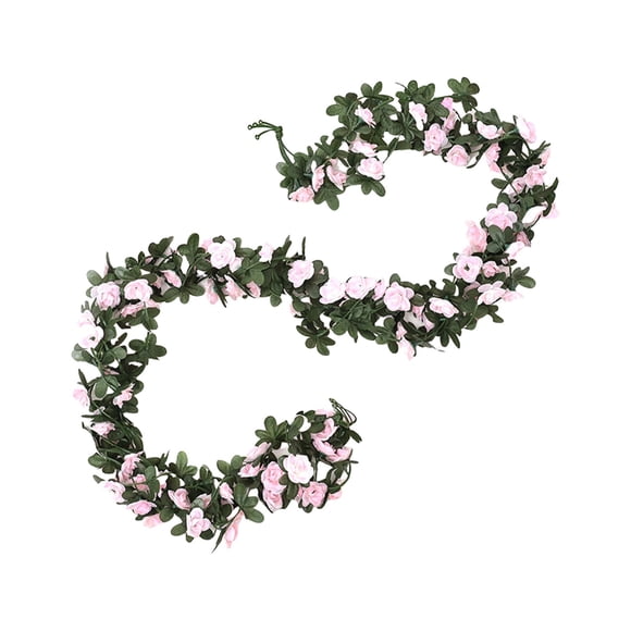 Jierger Guanhe 8ft Garland Rose Vines Artificial Flowers Flower Vines Hanging Rose for Room Wall Decor Hanging Baskets Wedding Arch Garden Background Decoration