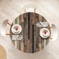 thumbnail image 3 of Ambesonne Wooden Print Fitted Round Tablecloth, Old Floor Rustic Style, 45"- 56" Diameter, Brown, 3 of 4