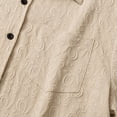 thumbnail image 6 of Shirt for Men Casual Button Down Shirts with Short Sleeve Summer Turn Down Collar Beach Tops Summer Vacation Outfits Khaki-3 L, 6 of 8